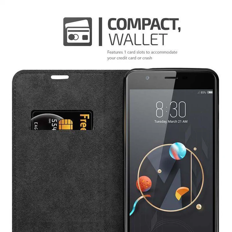 Cadorabo Hülle kompatibel mit ZTE Nubia M2 Schutzhülle mit Magnetverschluss, Standfunktion und Kartenfach