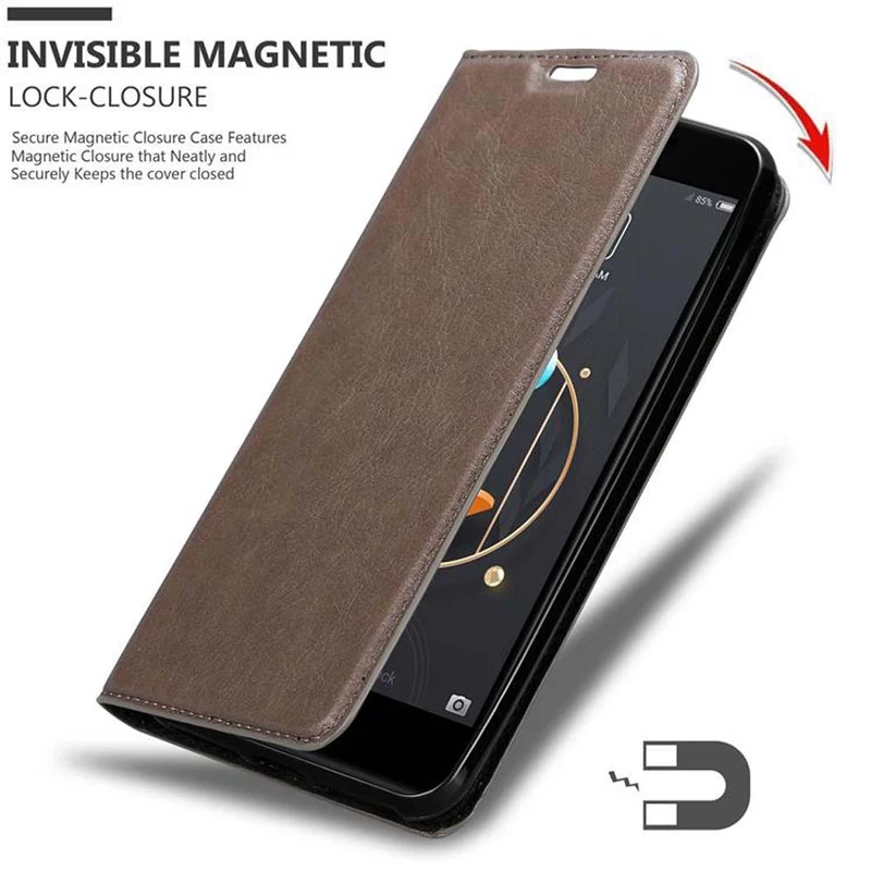 Cadorabo Hülle kompatibel mit ZTE Nubia M2 Schutzhülle mit Magnetverschluss, Standfunktion und Kartenfach