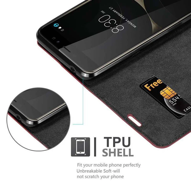 Cadorabo Hülle kompatibel mit ZTE Nubia N1 LITE Schutzhülle mit Magnetverschluss, Standfunktion und Kartenfach