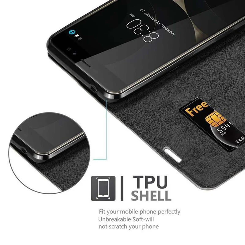 Cadorabo Hülle kompatibel mit ZTE Nubia N1 LITE Schutzhülle mit Magnetverschluss, Standfunktion und Kartenfach