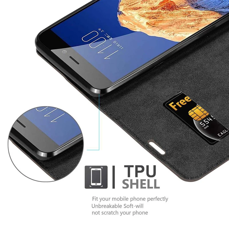 Cadorabo Hülle kompatibel mit ZTE Nubia N1 Schutzhülle mit Magnetverschluss, Standfunktion und Kartenfach