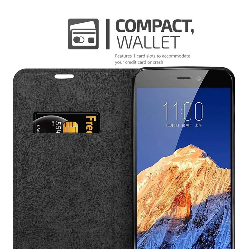 Cadorabo Hülle kompatibel mit ZTE Nubia N1 Schutzhülle mit Magnetverschluss, Standfunktion und Kartenfach