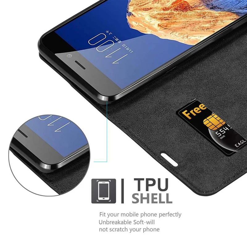 Cadorabo Hülle kompatibel mit ZTE Nubia N1 Schutzhülle mit Magnetverschluss, Standfunktion und Kartenfach
