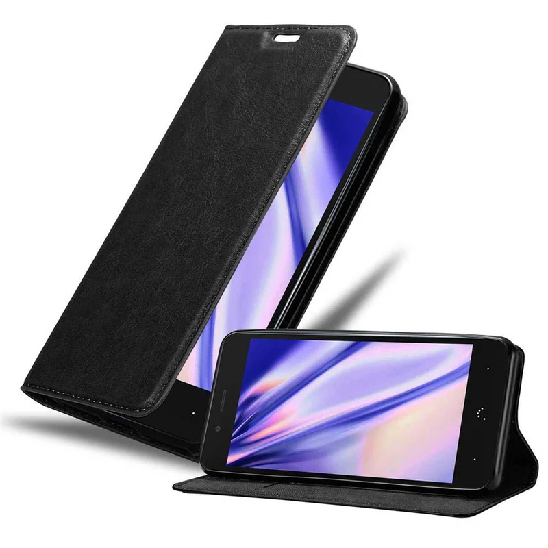 Cadorabo Hülle kompatibel mit BQ Aquaris X5 PLUS Schutzhülle mit Magnetverschluss, Standfunktion und Kartenfach