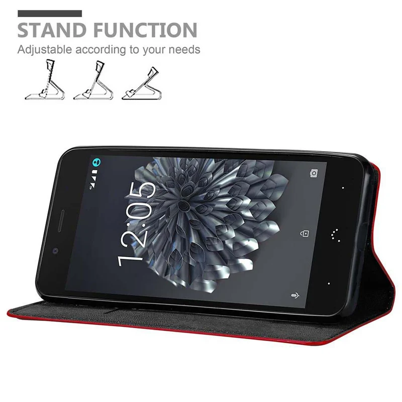Cadorabo Hülle kompatibel mit BQ Aquaris X5 PLUS Schutzhülle mit Magnetverschluss, Standfunktion und Kartenfach