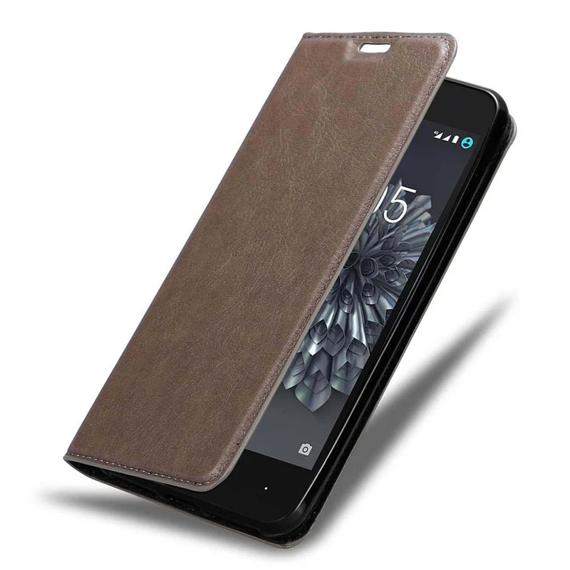 Cadorabo Hülle kompatibel mit BQ Aquaris X5 PLUS Schutzhülle mit Magnetverschluss, Standfunktion und Kartenfach