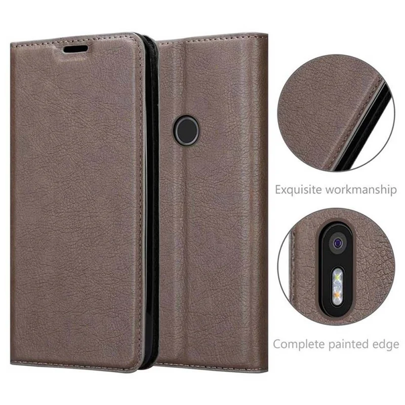 Cadorabo Hülle kompatibel mit BQ Aquaris X5 PLUS Schutzhülle mit Magnetverschluss, Standfunktion und Kartenfach