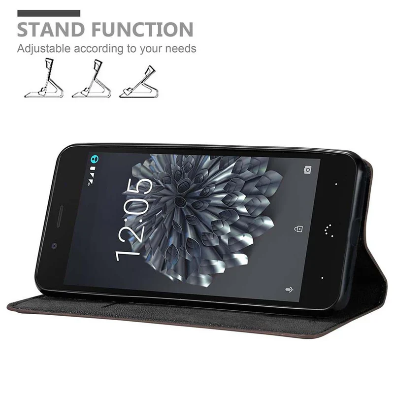 Cadorabo Hülle kompatibel mit BQ Aquaris X5 PLUS Schutzhülle mit Magnetverschluss, Standfunktion und Kartenfach