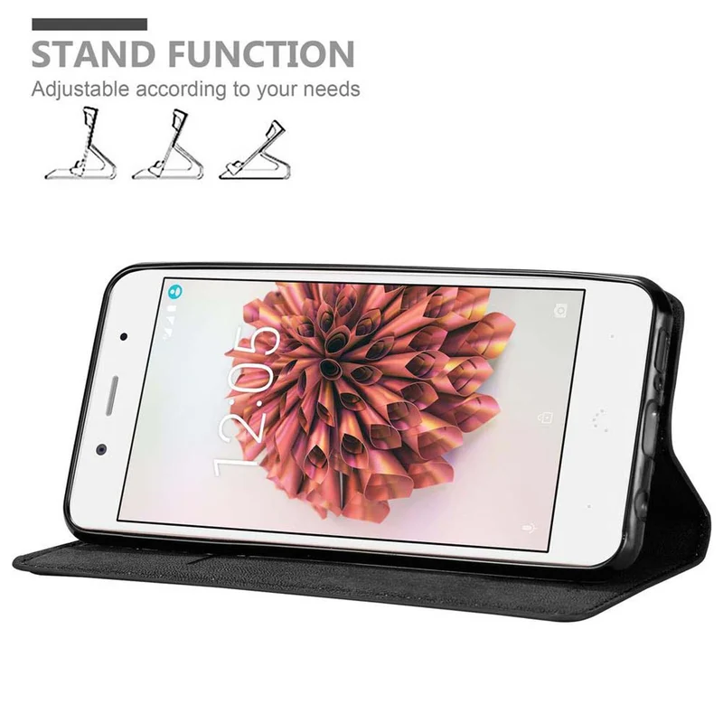 Cadorabo Hülle kompatibel mit BQ Aquaris X5 PLUS Schutzhülle mit Magnetverschluss, Standfunktion und Kartenfach