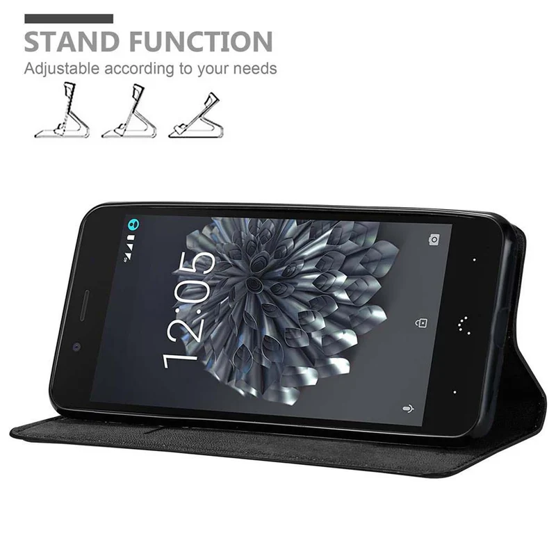 Cadorabo Hülle kompatibel mit BQ Aquaris X5 PLUS Schutzhülle mit Magnetverschluss, Standfunktion und Kartenfach