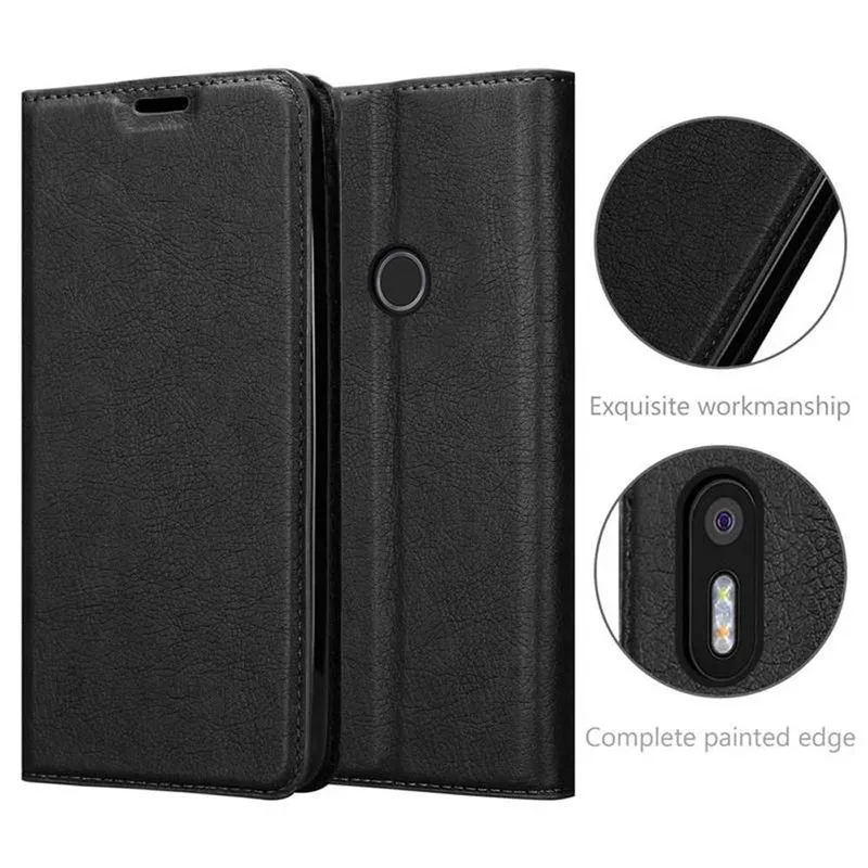 Cadorabo Hülle kompatibel mit BQ Aquaris X5 PLUS Schutzhülle mit Magnetverschluss, Standfunktion und Kartenfach