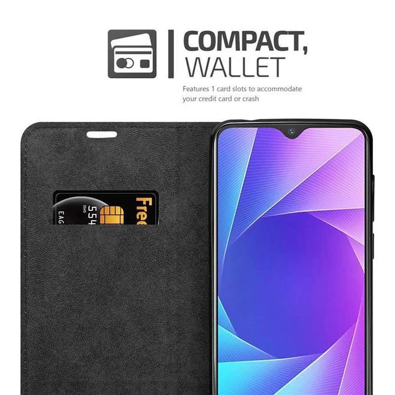 Cadorabo Hülle kompatibel mit Vivo V11i Schutzhülle mit Magnetverschluss, Standfunktion und Kartenfach