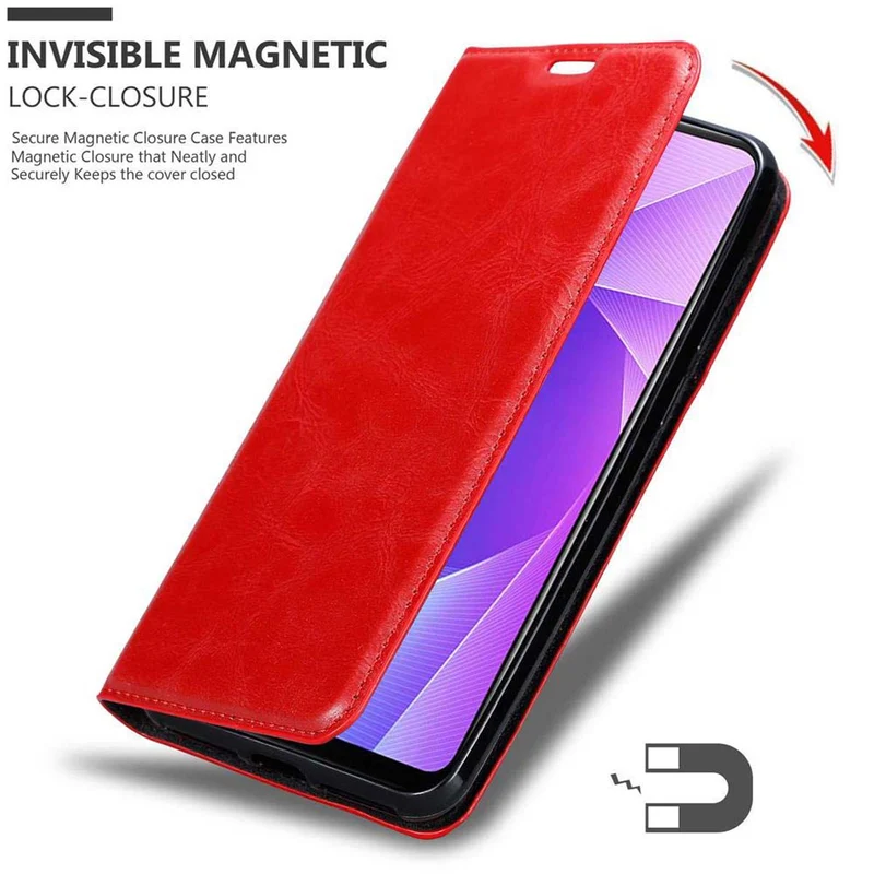 Cadorabo Hülle kompatibel mit Vivo V11i Schutzhülle mit Magnetverschluss, Standfunktion und Kartenfach