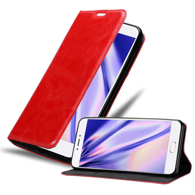 Cadorabo Hülle kompatibel mit MEIZU MX6 Schutzhülle mit Magnetverschluss, Standfunktion und Kartenfach