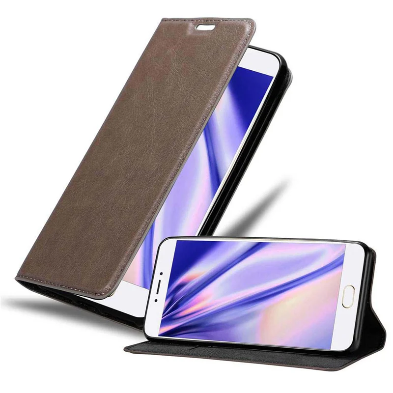 Cadorabo Hülle kompatibel mit MEIZU MX6 Schutzhülle mit Magnetverschluss, Standfunktion und Kartenfach