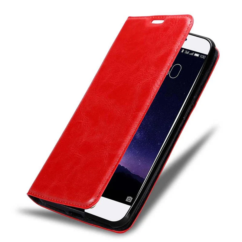 Cadorabo Hülle kompatibel mit MEIZU MX6 Schutzhülle mit Magnetverschluss, Standfunktion und Kartenfach