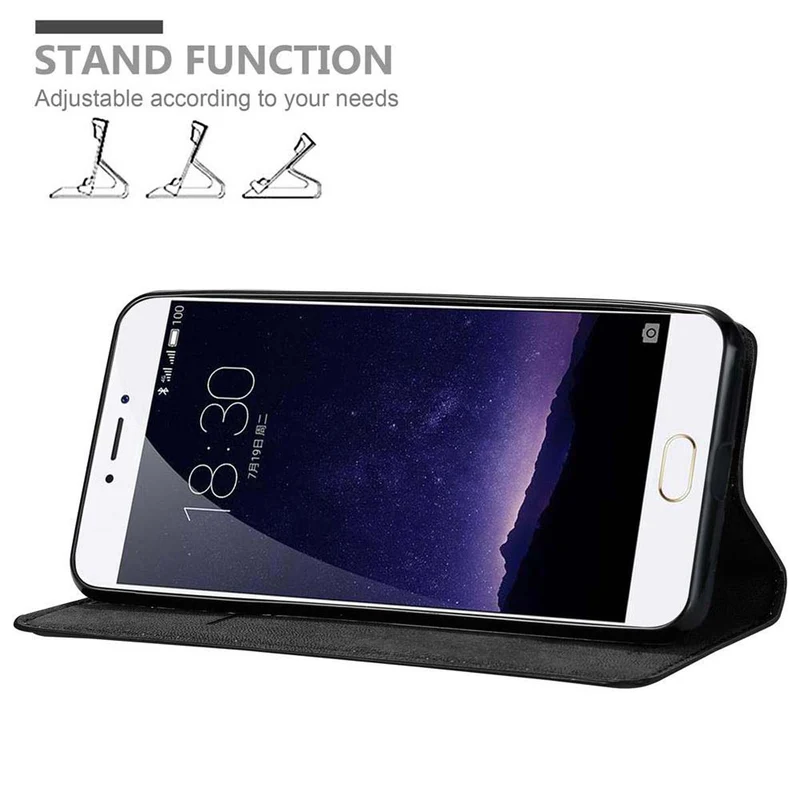 Cadorabo Hülle kompatibel mit MEIZU MX6 Schutzhülle mit Magnetverschluss, Standfunktion und Kartenfach