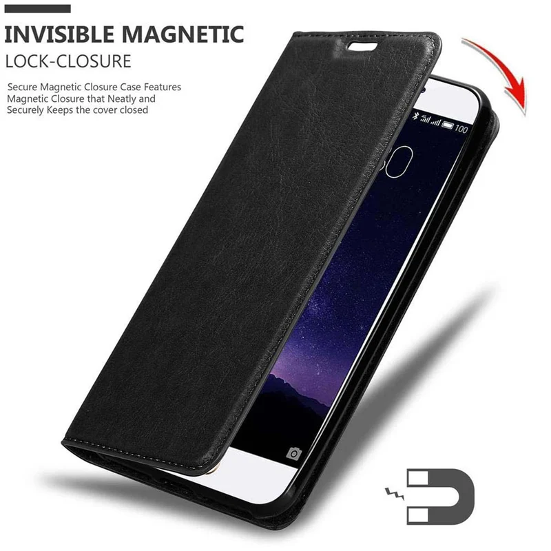 Cadorabo Hülle kompatibel mit MEIZU MX6 Schutzhülle mit Magnetverschluss, Standfunktion und Kartenfach