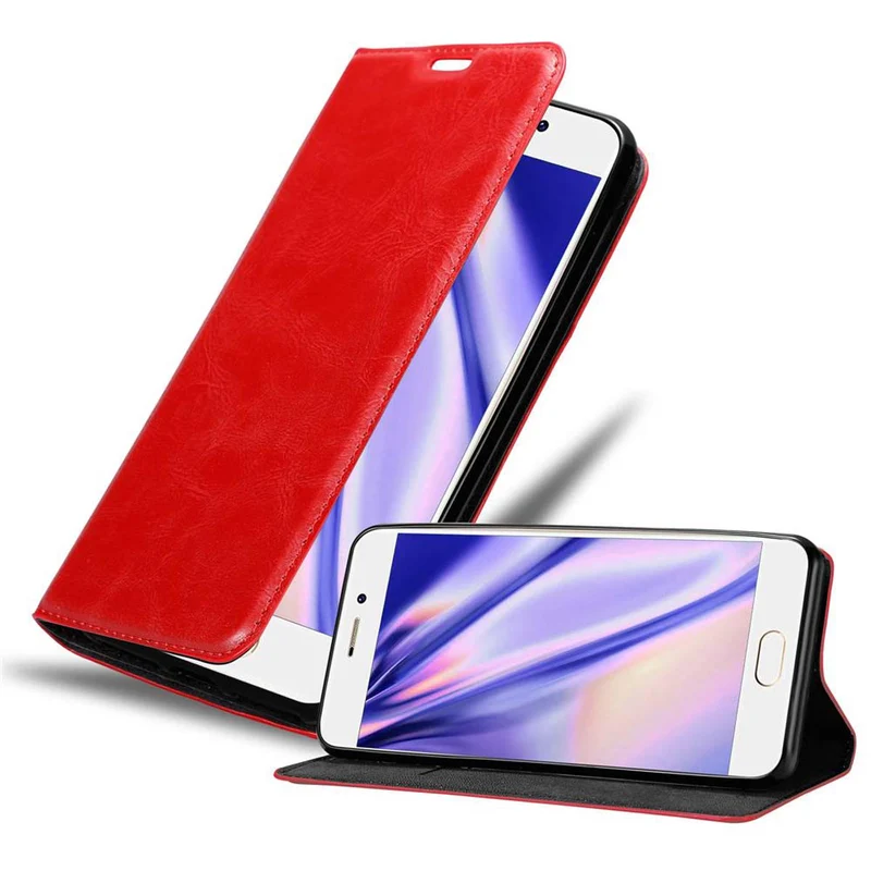 Cadorabo Hülle kompatibel mit MEIZU PRO 7 Schutzhülle mit Magnetverschluss, Standfunktion und Kartenfach