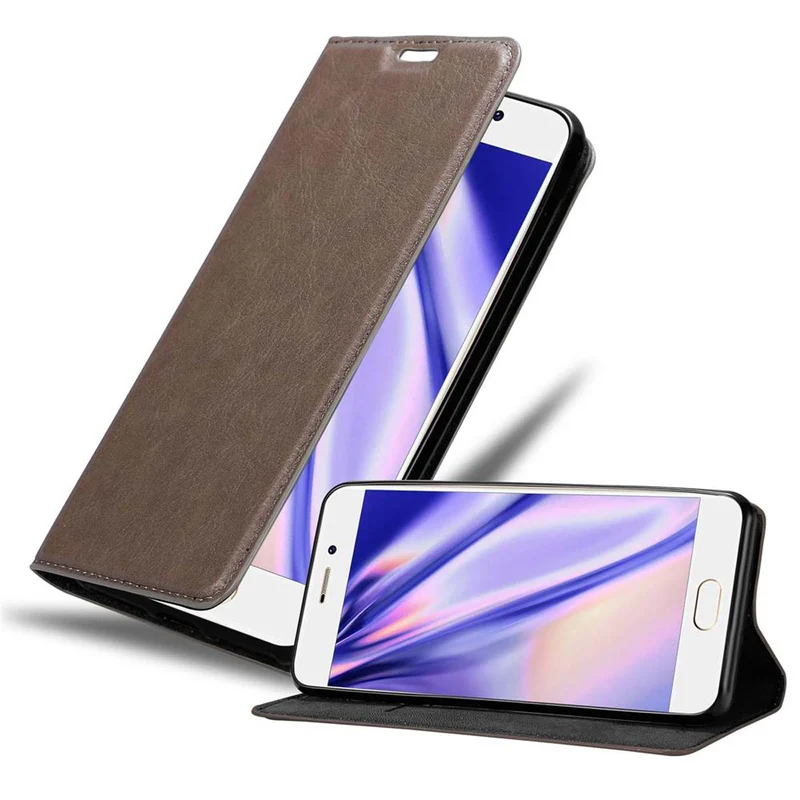 Cadorabo Hülle kompatibel mit MEIZU PRO 7 Schutzhülle mit Magnetverschluss, Standfunktion und Kartenfach