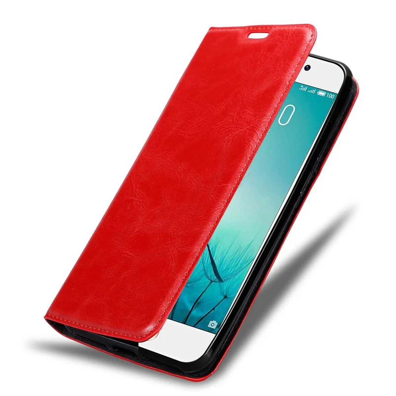 Cadorabo Hülle kompatibel mit MEIZU PRO 7 Schutzhülle mit Magnetverschluss, Standfunktion und Kartenfach