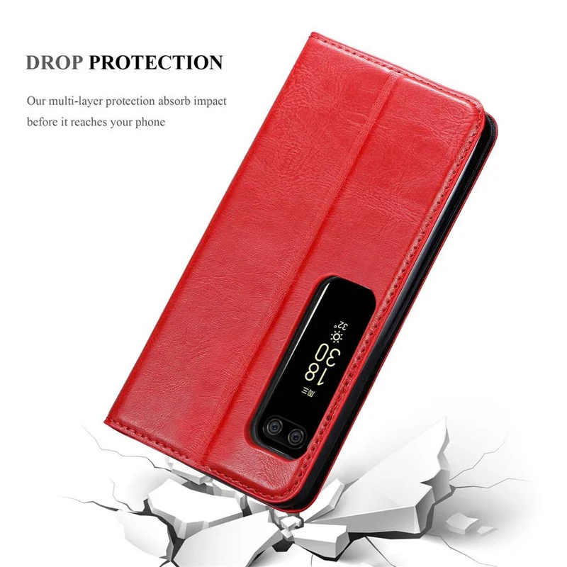 Cadorabo Hülle kompatibel mit MEIZU PRO 7 Schutzhülle mit Magnetverschluss, Standfunktion und Kartenfach