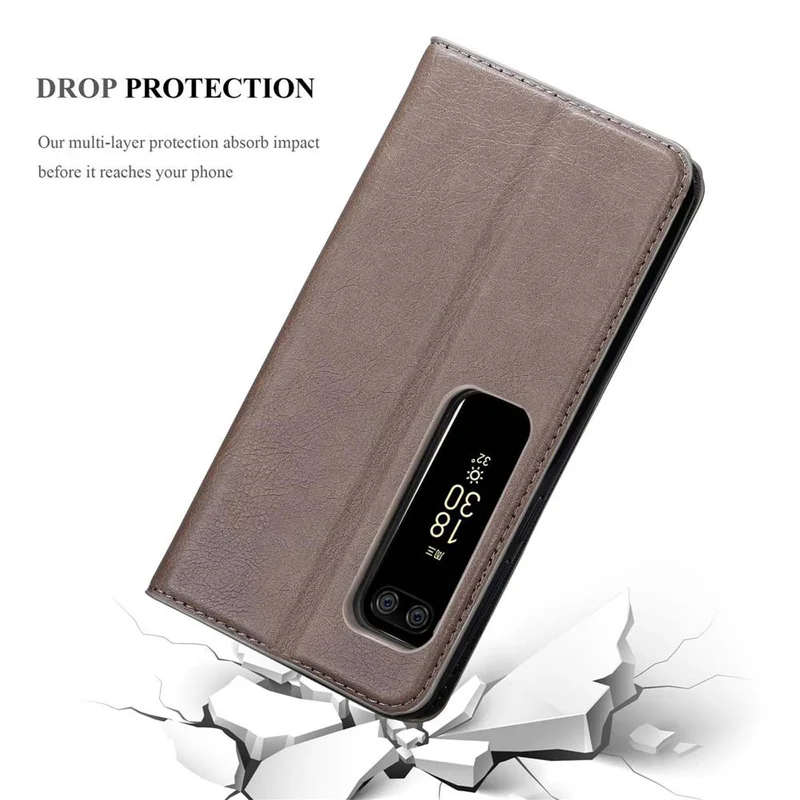 Cadorabo Hülle kompatibel mit MEIZU PRO 7 Schutzhülle mit Magnetverschluss, Standfunktion und Kartenfach