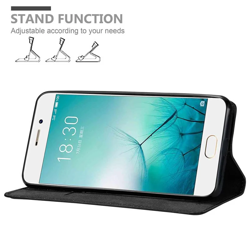 Cadorabo Hülle kompatibel mit MEIZU PRO 7 Schutzhülle mit Magnetverschluss, Standfunktion und Kartenfach
