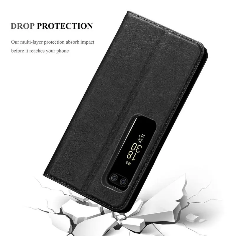 Cadorabo Hülle kompatibel mit MEIZU PRO 7 Schutzhülle mit Magnetverschluss, Standfunktion und Kartenfach