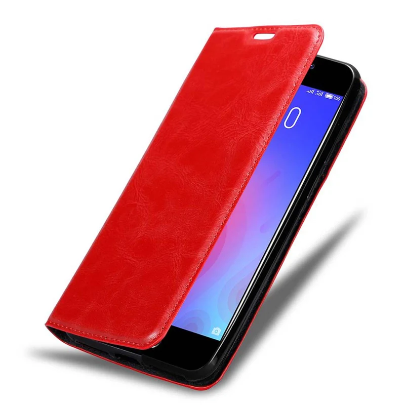 Cadorabo Hülle kompatibel mit MEIZU M6 Schutzhülle mit Magnetverschluss, Standfunktion und Kartenfach
