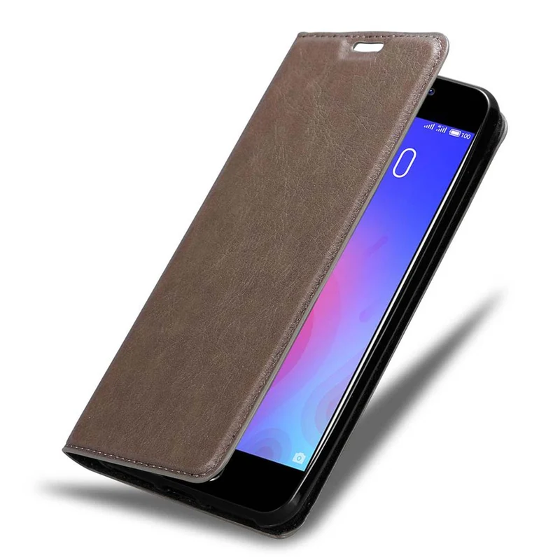 Cadorabo Hülle kompatibel mit MEIZU M6 Schutzhülle mit Magnetverschluss, Standfunktion und Kartenfach