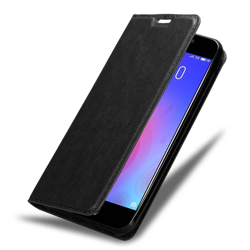 Cadorabo Hülle kompatibel mit MEIZU M6 Schutzhülle mit Magnetverschluss, Standfunktion und Kartenfach