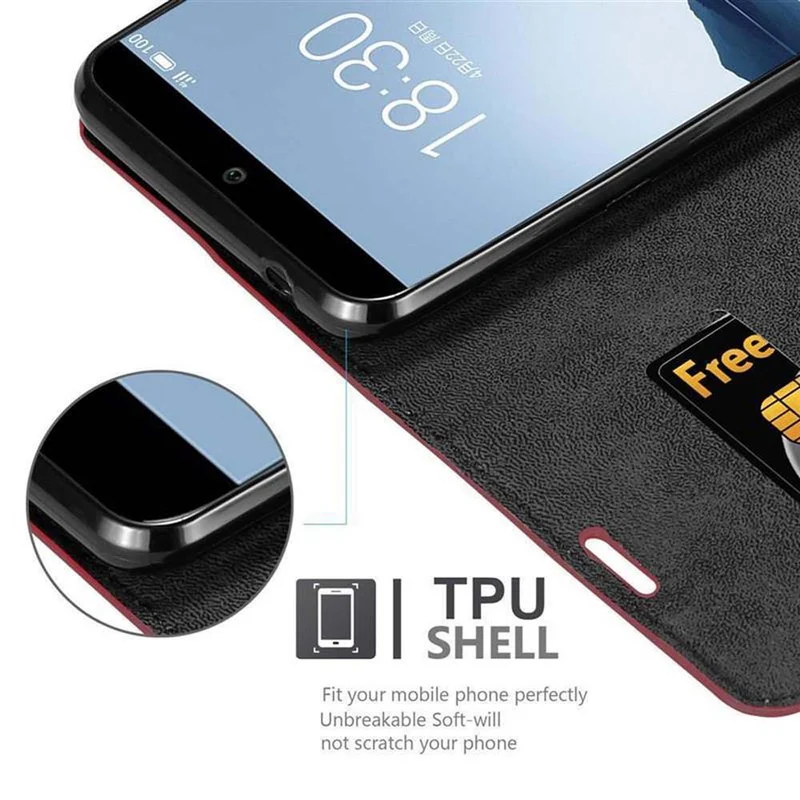 Cadorabo Hülle kompatibel mit MEIZU 15 Schutzhülle mit Magnetverschluss, Standfunktion und Kartenfach