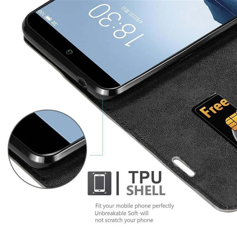 Cadorabo Hülle kompatibel mit MEIZU 15 Schutzhülle mit Magnetverschluss, Standfunktion und Kartenfach