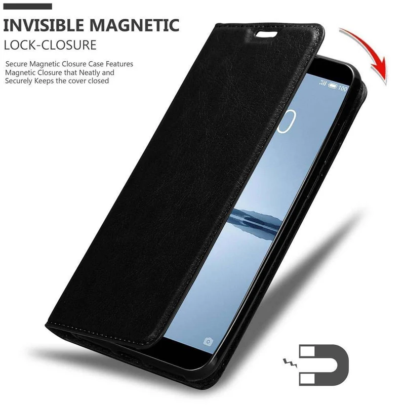 Cadorabo Hülle kompatibel mit MEIZU 15 Schutzhülle mit Magnetverschluss, Standfunktion und Kartenfach