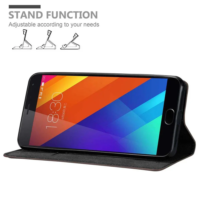 Cadorabo Hülle kompatibel mit MEIZU MX5 Schutzhülle mit Magnetverschluss, Standfunktion und Kartenfach