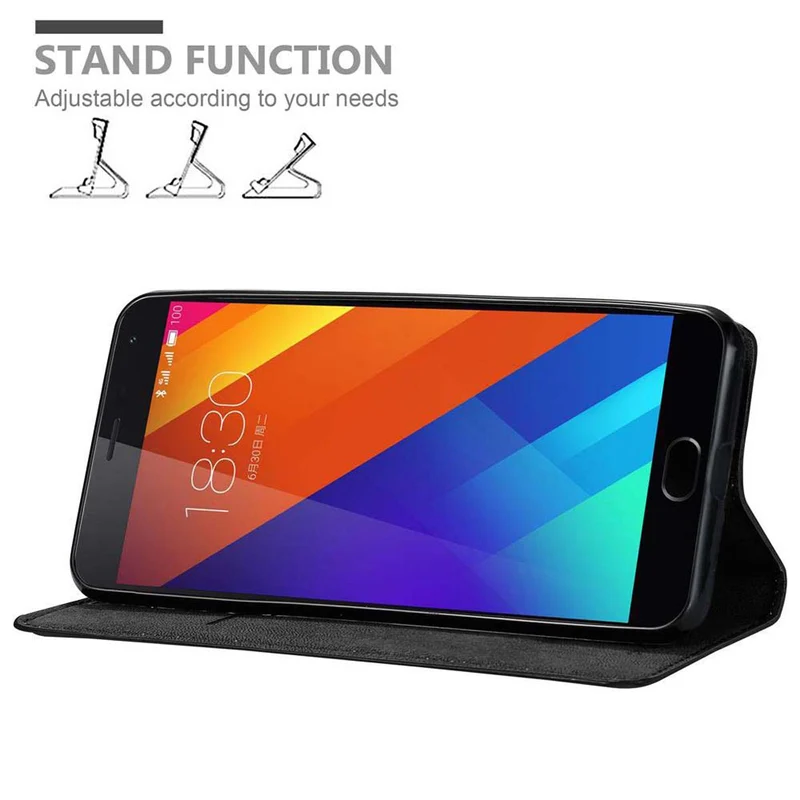 Cadorabo Hülle kompatibel mit MEIZU MX5 Schutzhülle mit Magnetverschluss, Standfunktion und Kartenfach