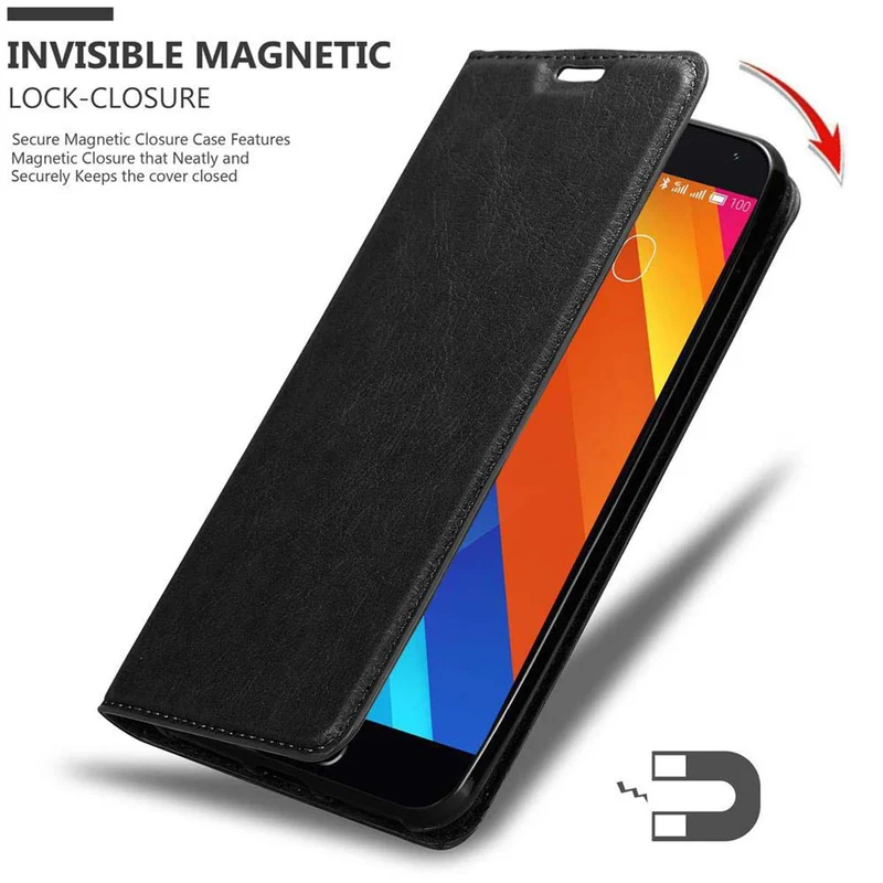Cadorabo Hülle kompatibel mit MEIZU MX5 Schutzhülle mit Magnetverschluss, Standfunktion und Kartenfach
