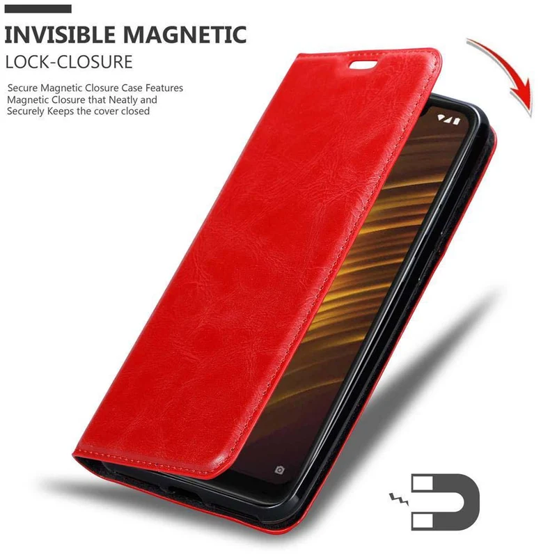 Cadorabo Hülle kompatibel mit Xiaomi Pocophone F1 Schutzhülle mit Magnetverschluss, Standfunktion und Kartenfach