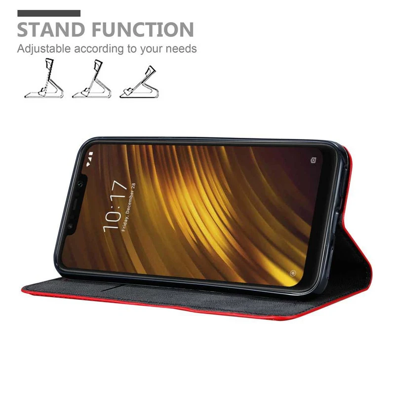 Cadorabo Hülle kompatibel mit Xiaomi Pocophone F1 Schutzhülle mit Magnetverschluss, Standfunktion und Kartenfach