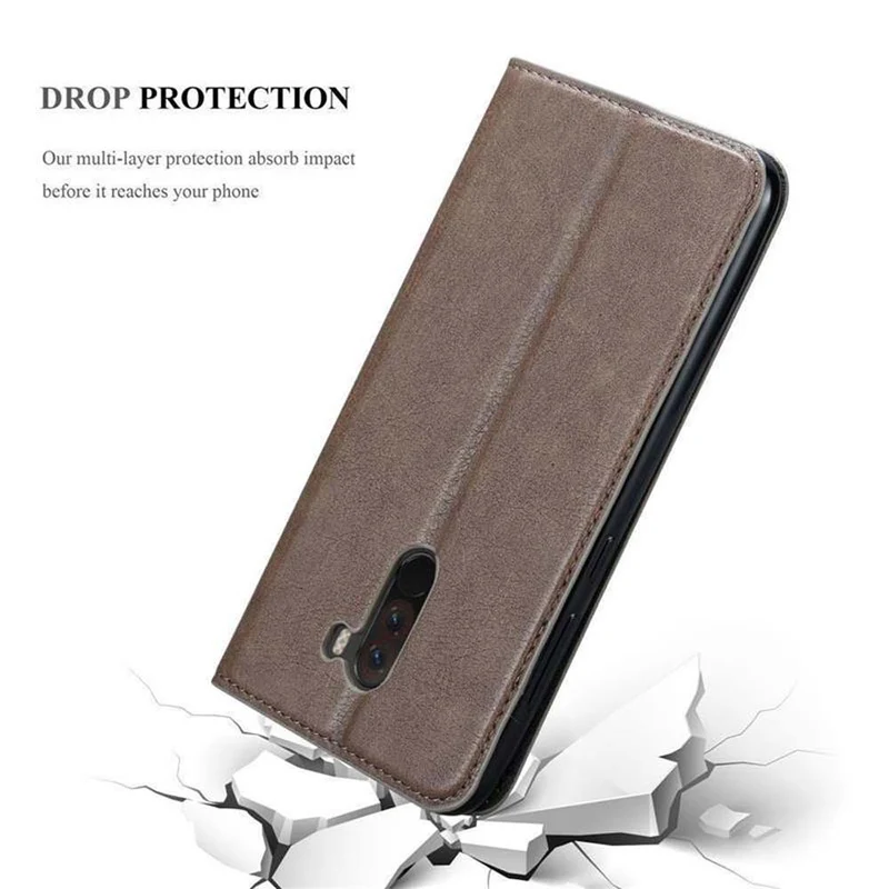 Cadorabo Hülle kompatibel mit Xiaomi Pocophone F1 Schutzhülle mit Magnetverschluss, Standfunktion und Kartenfach