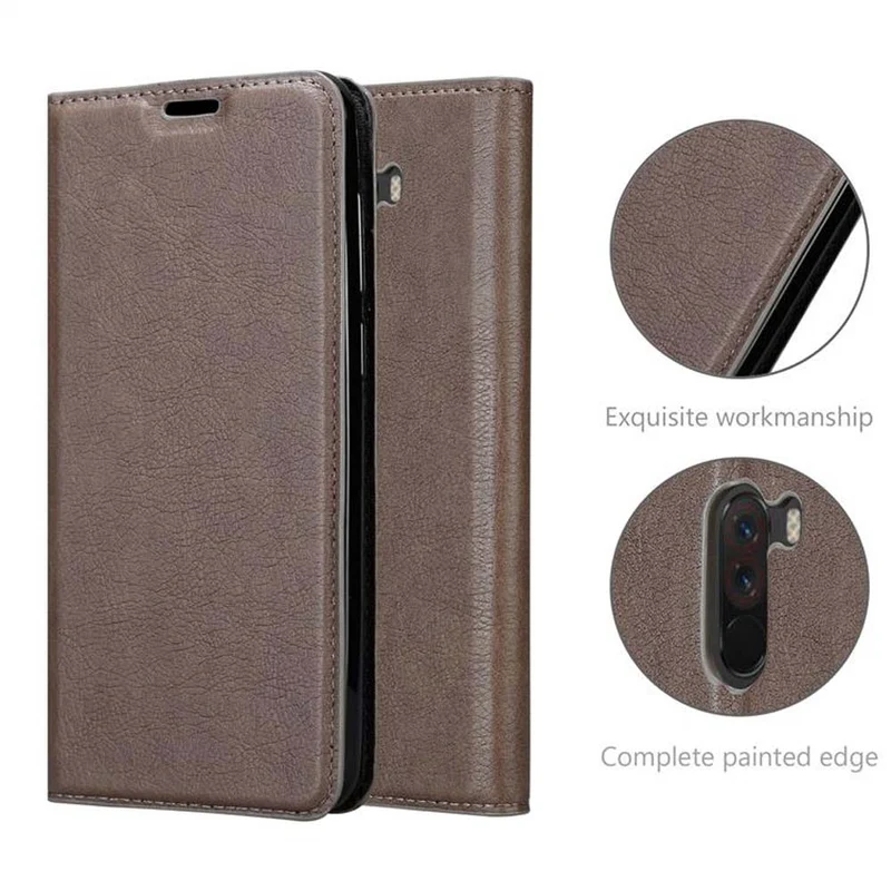 Cadorabo Hülle kompatibel mit Xiaomi Pocophone F1 Schutzhülle mit Magnetverschluss, Standfunktion und Kartenfach