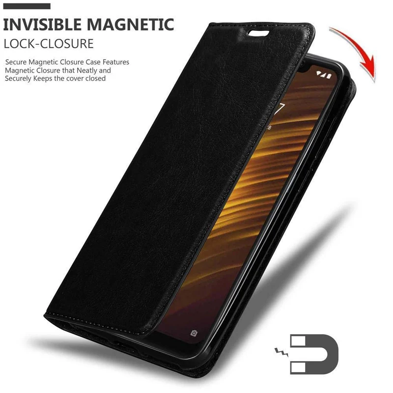 Cadorabo Hülle kompatibel mit Xiaomi Pocophone F1 Schutzhülle mit Magnetverschluss, Standfunktion und Kartenfach