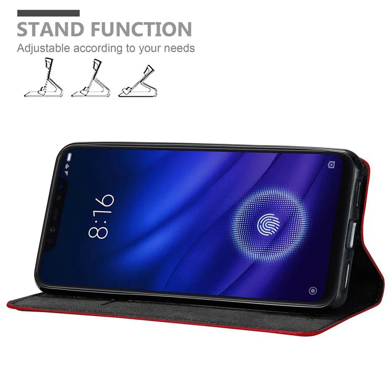 Cadorabo Hülle kompatibel mit Xiaomi Mi 8 PRO Schutzhülle mit Magnetverschluss, Standfunktion und Kartenfach