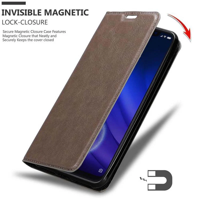 Cadorabo Hülle kompatibel mit Xiaomi Mi 8 PRO Schutzhülle mit Magnetverschluss, Standfunktion und Kartenfach