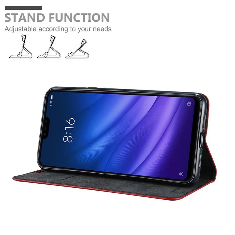 Cadorabo Hülle kompatibel mit Xiaomi Mi 8 LITE Schutzhülle mit Magnetverschluss, Standfunktion und Kartenfach