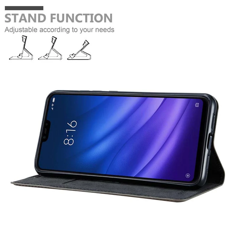 Cadorabo Hülle kompatibel mit Xiaomi Mi 8 LITE Schutzhülle mit Magnetverschluss, Standfunktion und Kartenfach