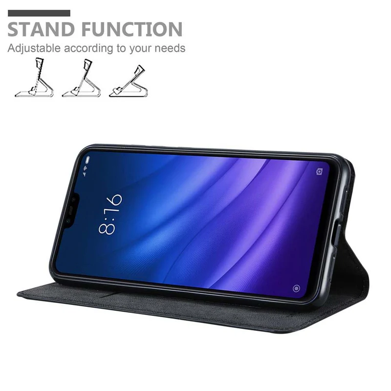 Cadorabo Hülle kompatibel mit Xiaomi Mi 8 LITE Schutzhülle mit Magnetverschluss, Standfunktion und Kartenfach