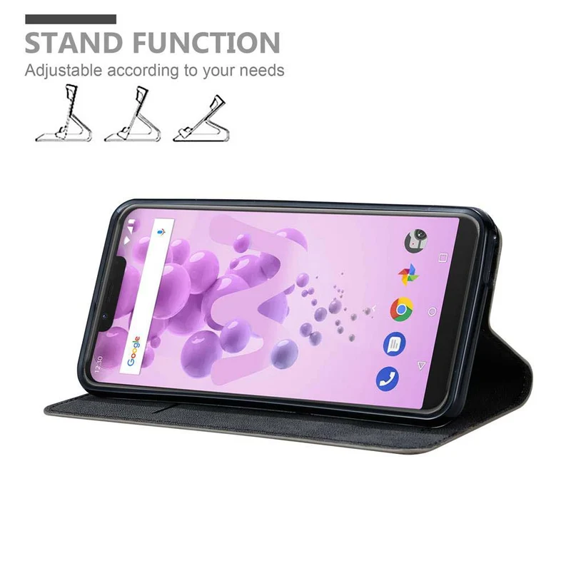 Cadorabo Hülle kompatibel mit WIKO VIEW 2 GO Schutzhülle mit Magnetverschluss, Standfunktion und Kartenfach