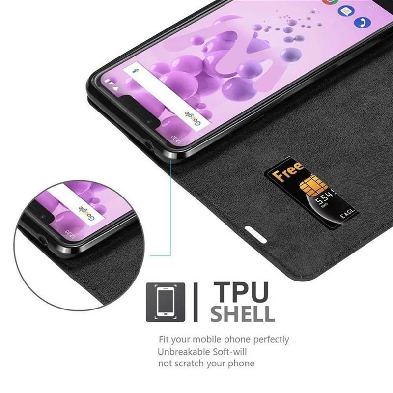 Cadorabo Hülle kompatibel mit WIKO VIEW 2 GO Schutzhülle mit Magnetverschluss, Standfunktion und Kartenfach